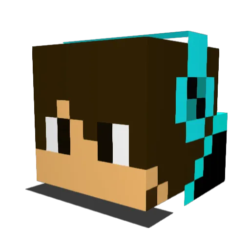 SunnyLo Minecraft avatar head, 3D render