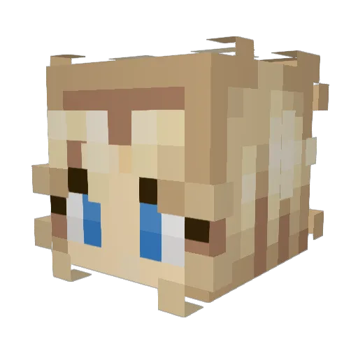 SunnyRayK Minecraft avatar head, 3D render