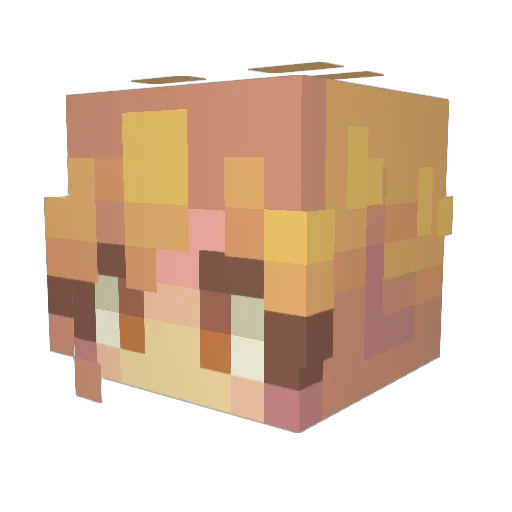 SunnySilvia Minecraft avatar head, 3D render