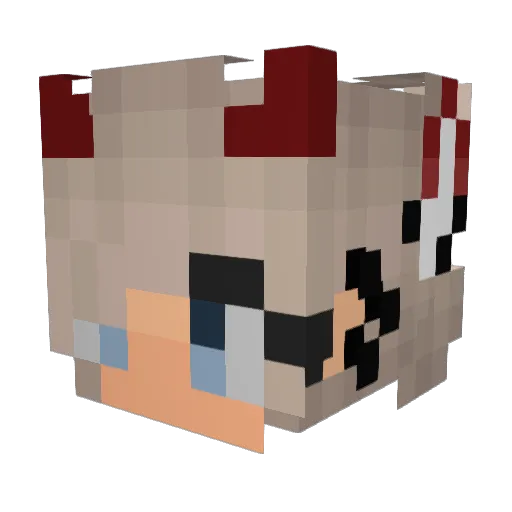 SunnyW0lf Minecraft avatar head, 3D render