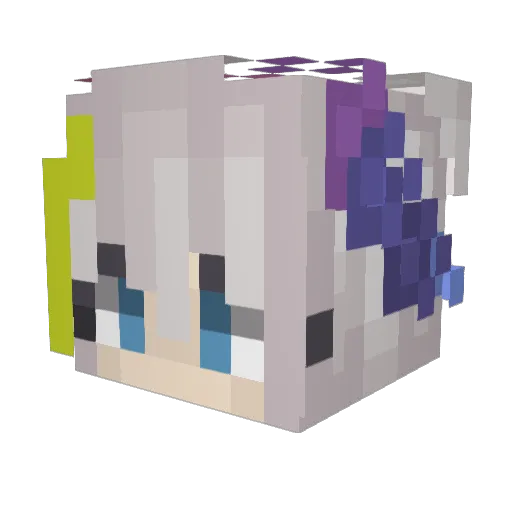 SunnyWitch Minecraft avatar head, 3D render