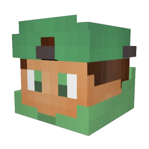 Suno_05 Minecraft avatar head, 3D render