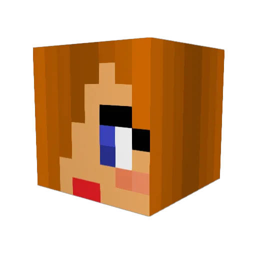 Sunpowered Minecraft avatar head, 3D render