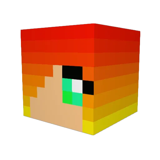 SunsetButterfly Minecraft avatar head, 3D render