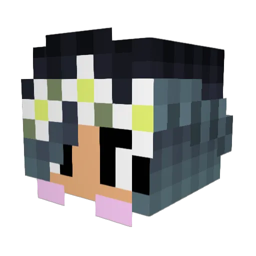 SunsetLace Minecraft avatar head, 3D render