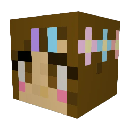 SunsetTwin Minecraft avatar head, 3D render