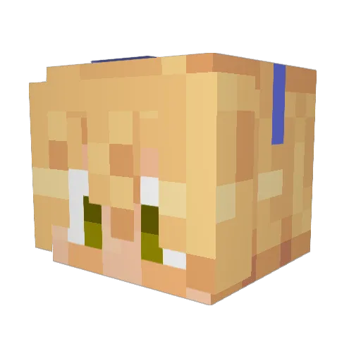 Sunshroomy Minecraft avatar head, 3D render
