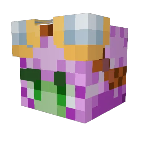 Sunzaaa Minecraft avatar head, 3D render