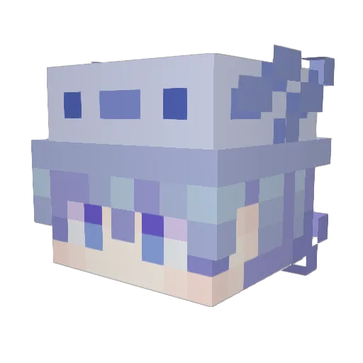 SupDino Minecraft avatar head, 3D render