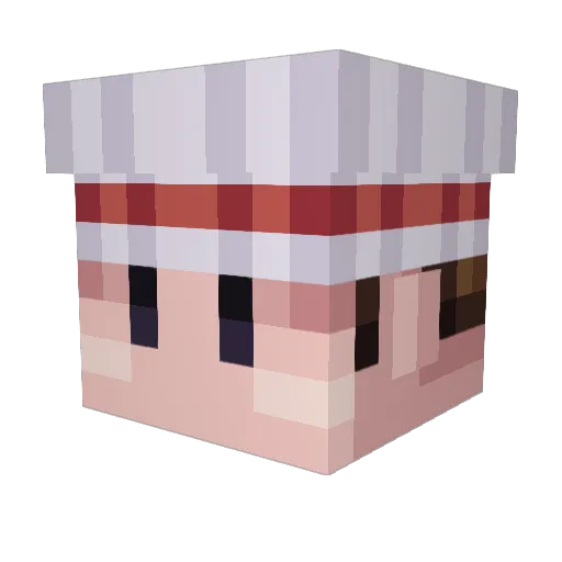 SupaCheff Minecraft avatar head, 3D render