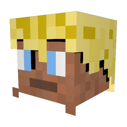 SupaCoopaaa Minecraft avatar head, 3D render