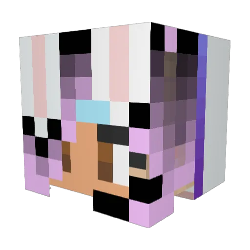 SupaGPrincess Minecraft avatar head, 3D render