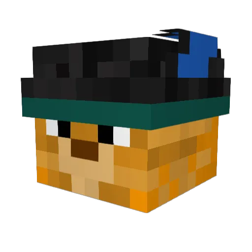 SupaJuke Minecraft avatar head, 3D render