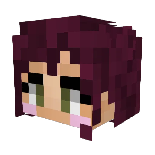 SupaLunaStar Minecraft avatar head, 3D render