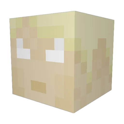 Supeeeer Minecraft avatar head, 3D render