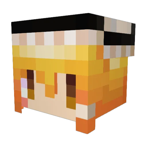 SuperAkky Minecraft avatar head, 3D render
