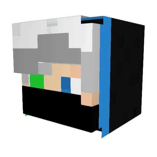 SuperAlino Minecraft avatar head, 3D render