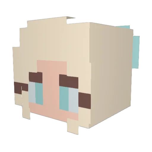 SuperAmalia Minecraft avatar head, 3D render