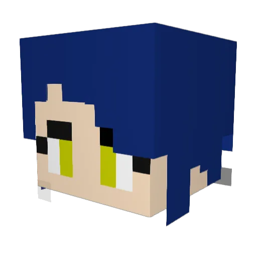 SuperBigBut Minecraft avatar head, 3D render