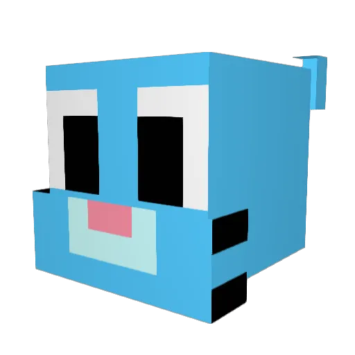 SuperBlueNuts Minecraft avatar head, 3D render