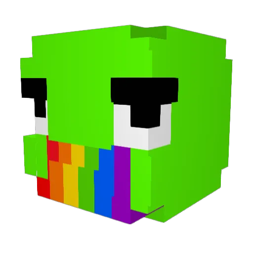 SuperBooglet Minecraft avatar head, 3D render