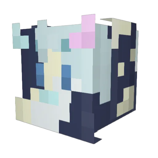 SuperBudsie Minecraft avatar head, 3D render