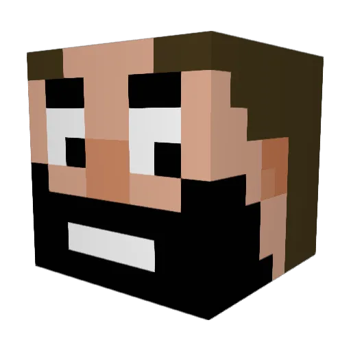 SuperBurty Minecraft avatar head, 3D render