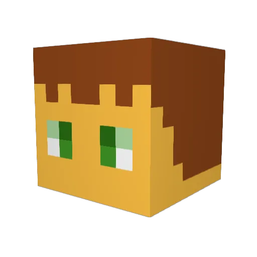 SuperCassy Minecraft avatar head, 3D render