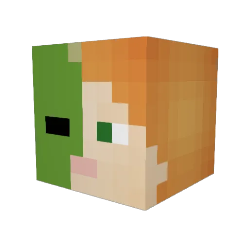 SuperCorre Minecraft avatar head, 3D render