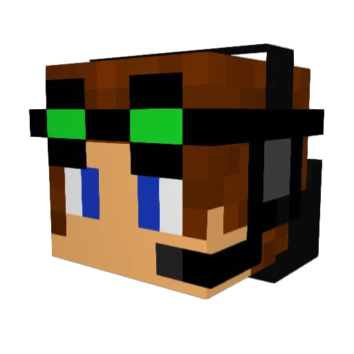 SuperDan02 Minecraft avatar head, 3D render
