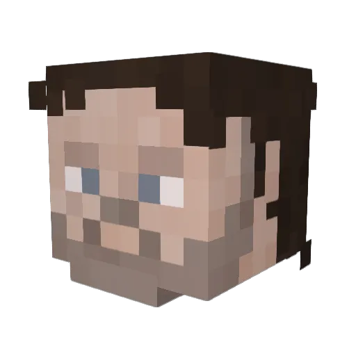 SuperDav1d Minecraft avatar head, 3D render