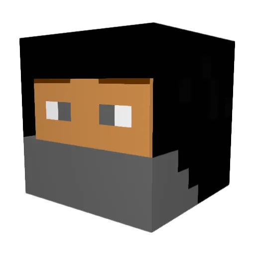 SuperDownie Minecraft avatar head, 3D render