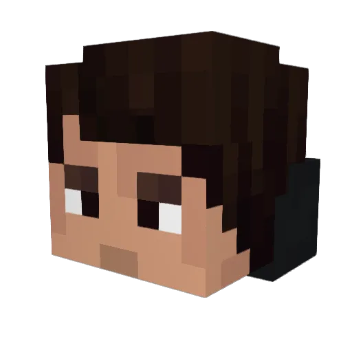 SuperFeda Minecraft avatar head, 3D render