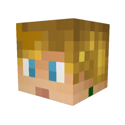 SuperFeen Minecraft avatar head, 3D render