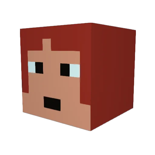 SuperFrostyS Minecraft avatar head, 3D render