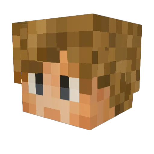 SuperGeek7 Minecraft avatar head, 3D render