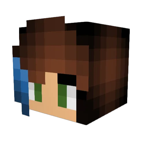 SuperGeeksNatal Minecraft avatar head, 3D render
