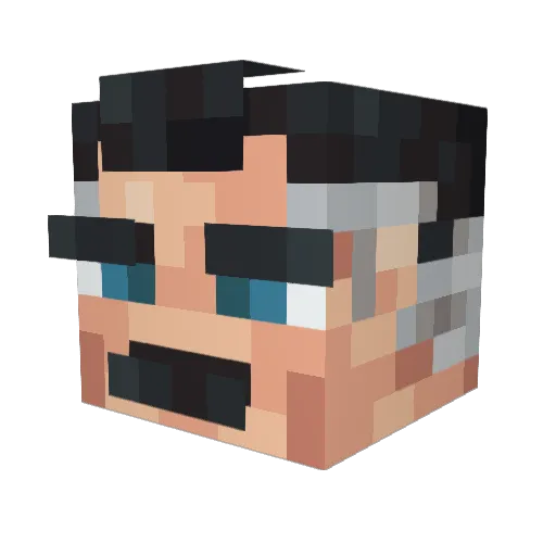SuperHotTamales Minecraft avatar head, 3D render