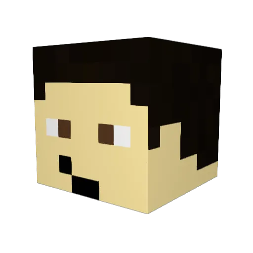 SuperJowey Minecraft avatar head, 3D render