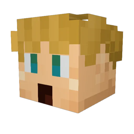 SuperKC7 Minecraft avatar head, 3D render