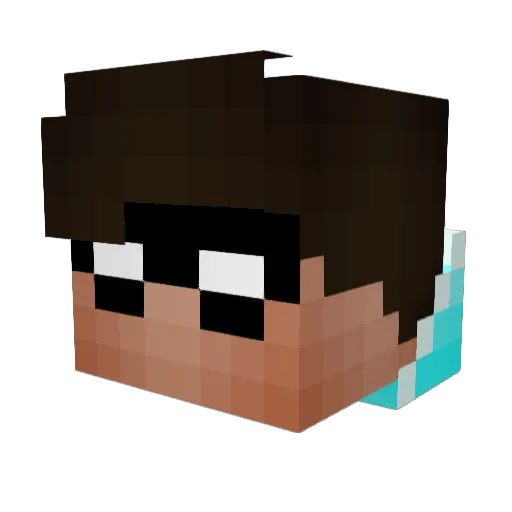 SuperKav Minecraft avatar head, 3D render