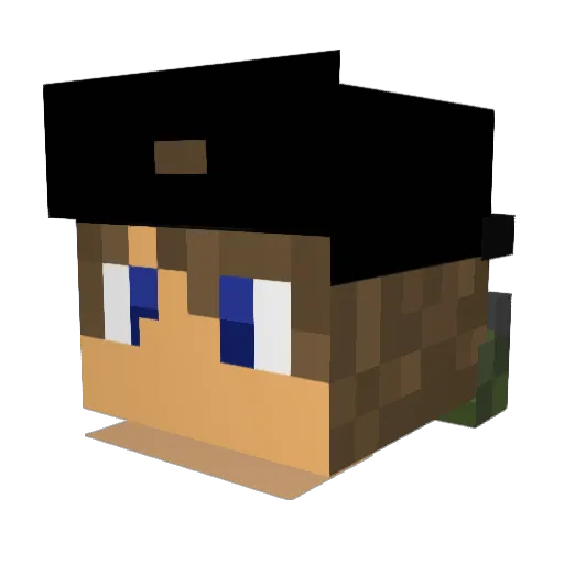 SuperKingg Minecraft avatar head, 3D render