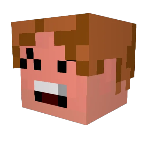 SuperL140 Minecraft avatar head, 3D render