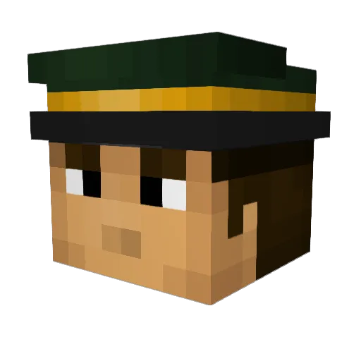 SuperLionel Minecraft avatar head, 3D render