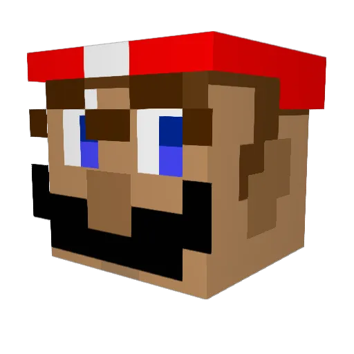SuperLuigiU Minecraft avatar head, 3D render