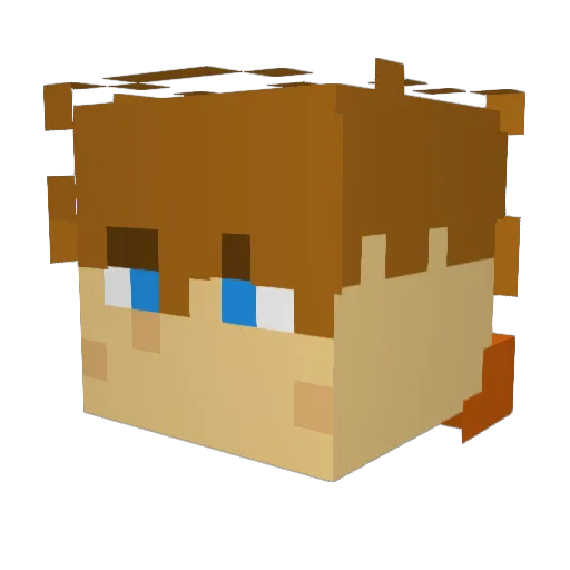 SuperMarioSamSam Minecraft avatar head, 3D render