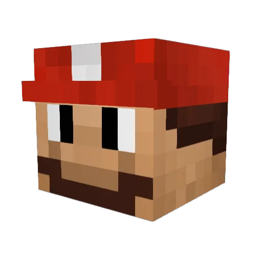 SuperMarlio64 Minecraft avatar head, 3D render