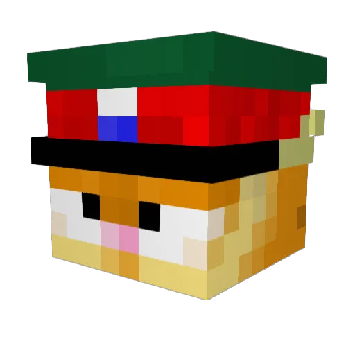 SuperMcNads Minecraft avatar head, 3D render