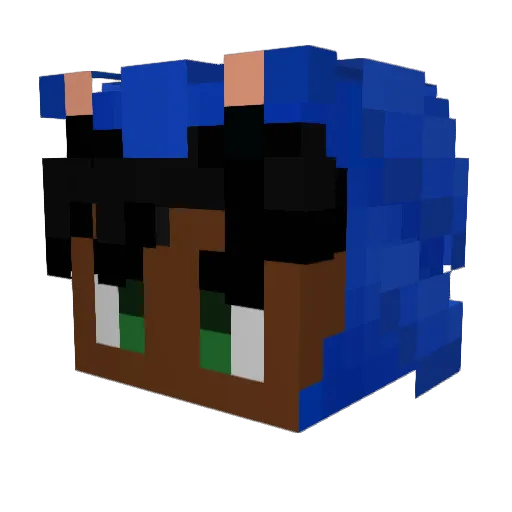 SuperMikken Minecraft avatar head, 3D render