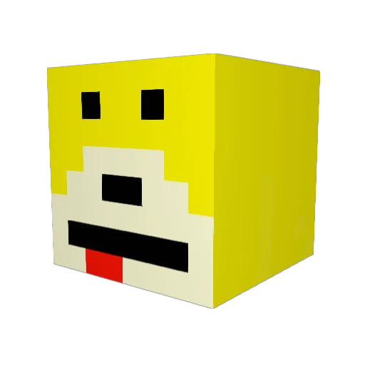SuperMitio Minecraft avatar head, 3D render